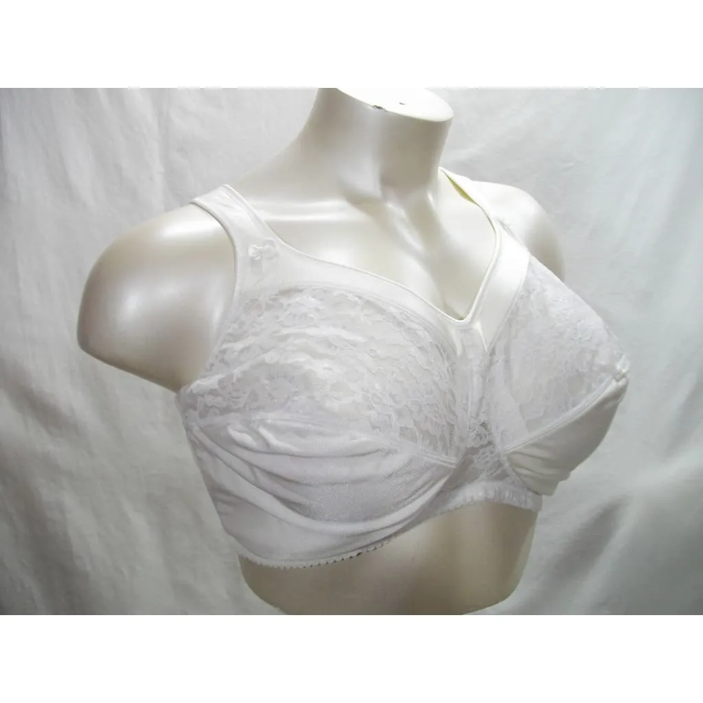 Comfort Choice 27-2223-9 Lace Divided Cup  Wire Free Bra 52C White