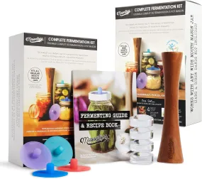 Complete Mason Jar Fermentation Kits - Wide & Reg Bundle Vegetable Fermenting Set - DIY Equipment Essentials