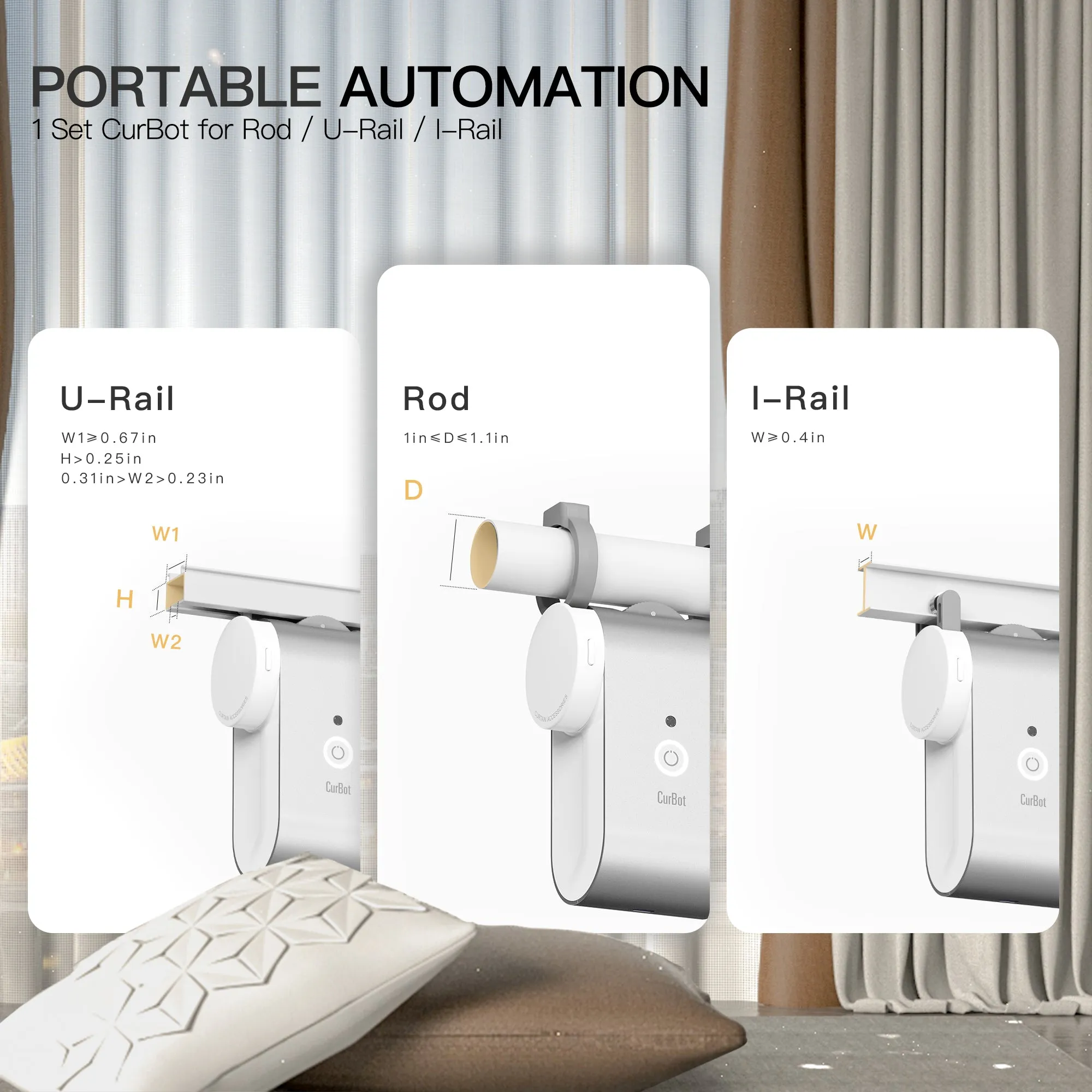 CurBot® | Electric Curtain Opener for Single Curtain