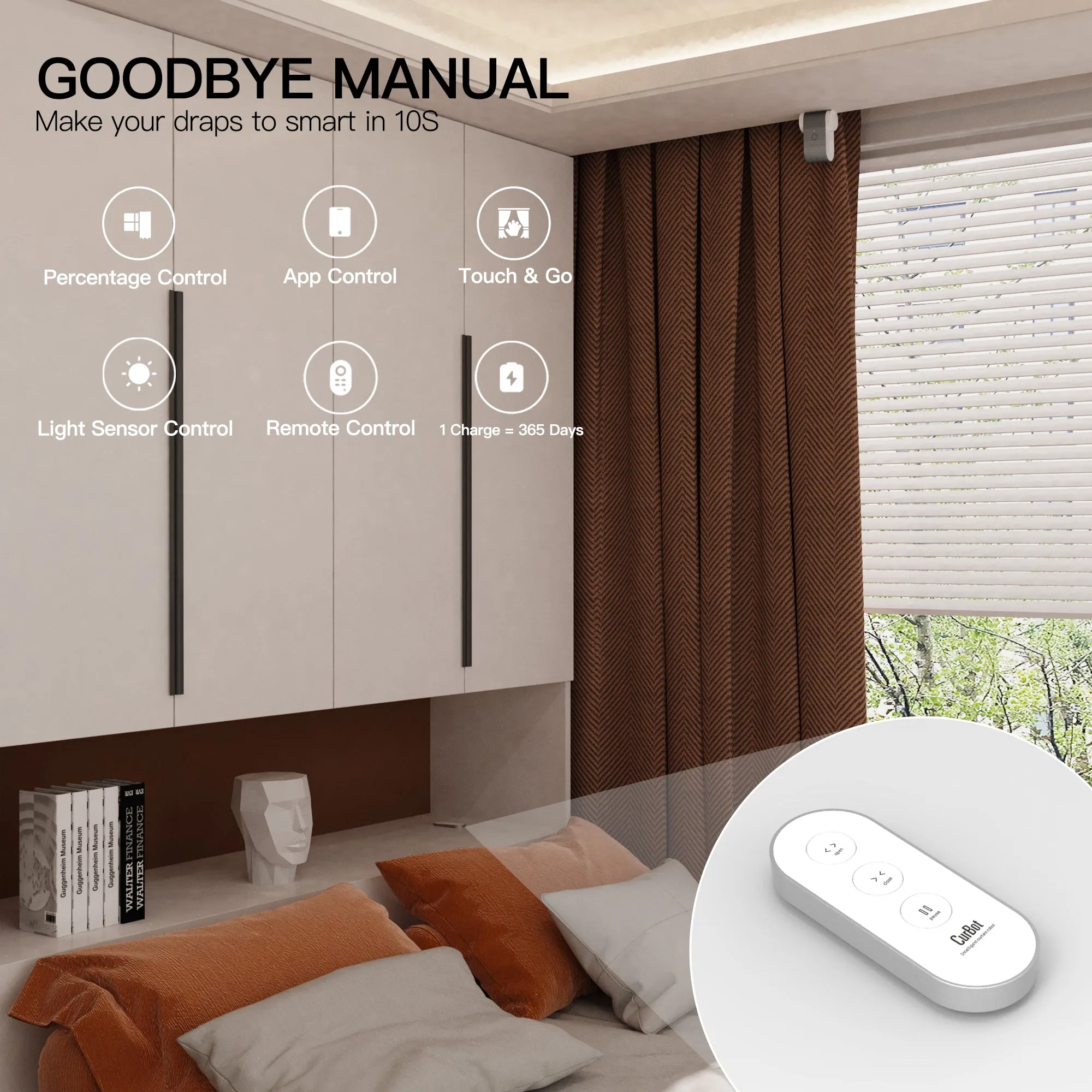 CurBot® | Electric Curtain Opener for Single Curtain