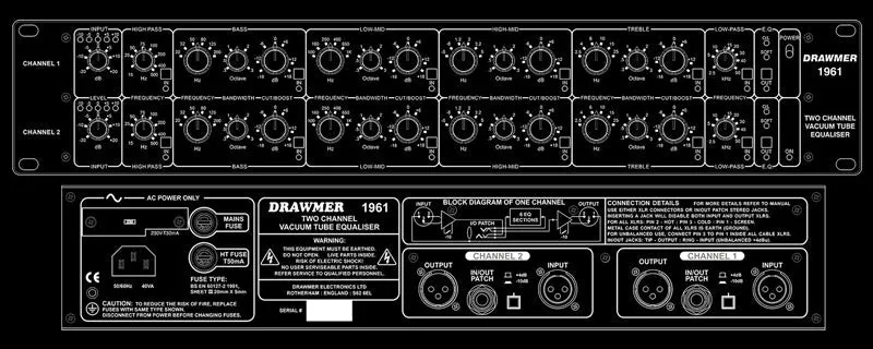 Drawmer 1961 2U-Dual Vacuum Tube Equaliser