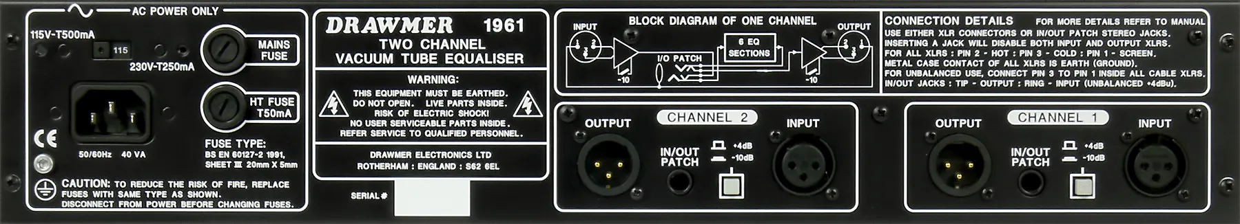 Drawmer 1961 2U-Dual Vacuum Tube Equaliser
