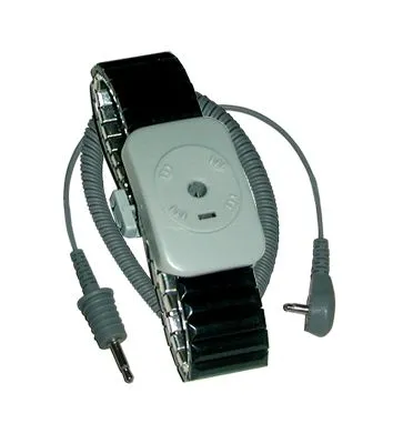 Dual Conductor Black Speidel Metal Wrist Strap With 10' Coil Cord, Small-5