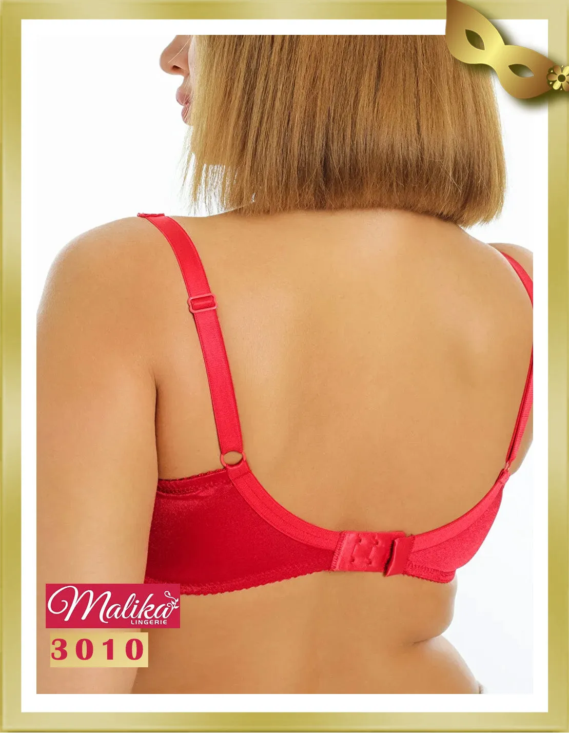 Embroidery Underwire Minimizer Gathering Bra 3010
