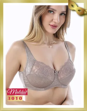 Embroidery Underwire Minimizer Gathering Bra 3010