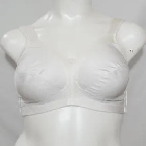 Exquisite Form 2558 Jacquard Satin Divided Cup Wire Free Bra 42B White NWOT