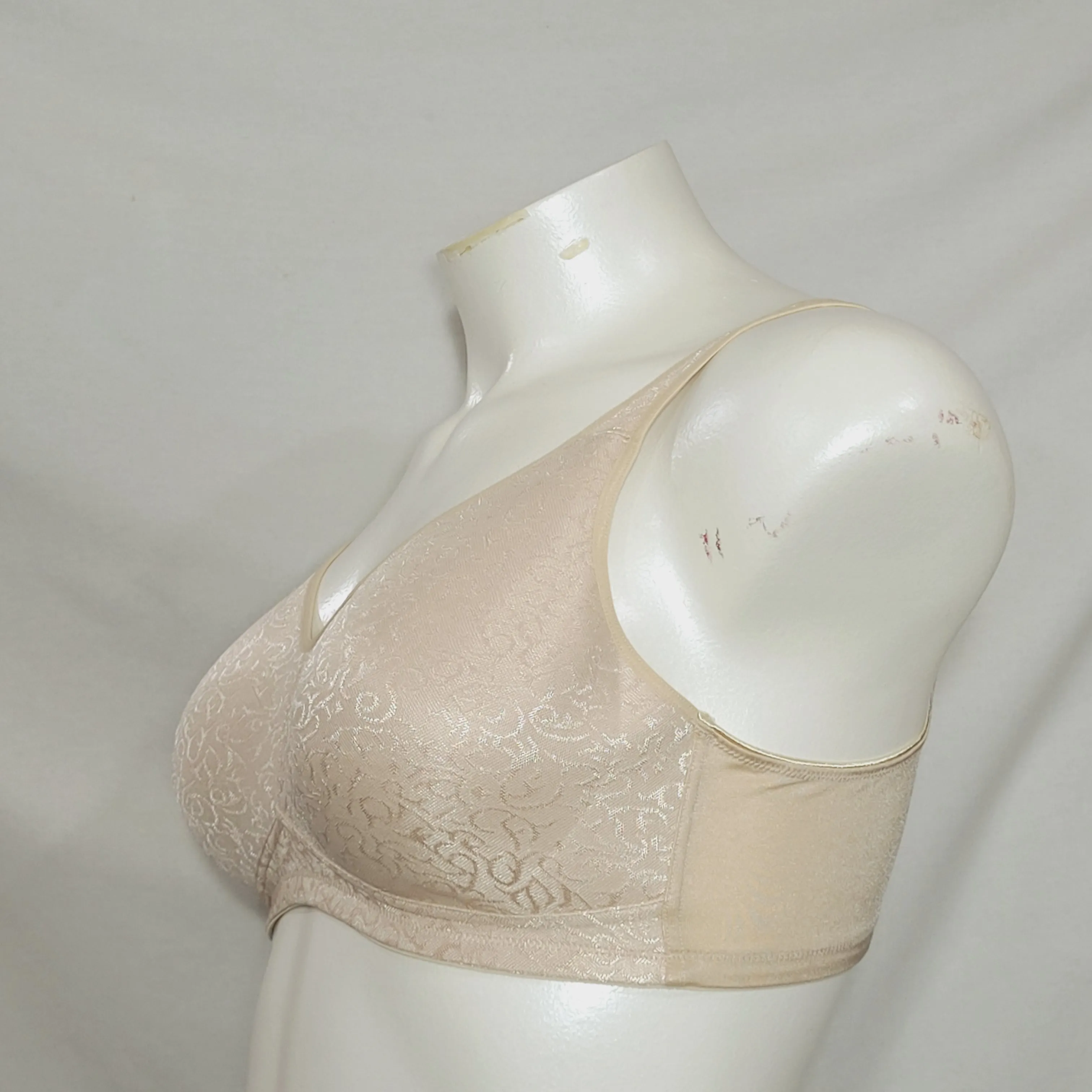 Exquisite Form 5100434 Molded Full Figure Wire Free Bra 42D Nude NWOT