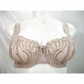 Felina 110040 Lana Embroidered Unlined Plunge Balconette Underwire Bra 40C Mocha