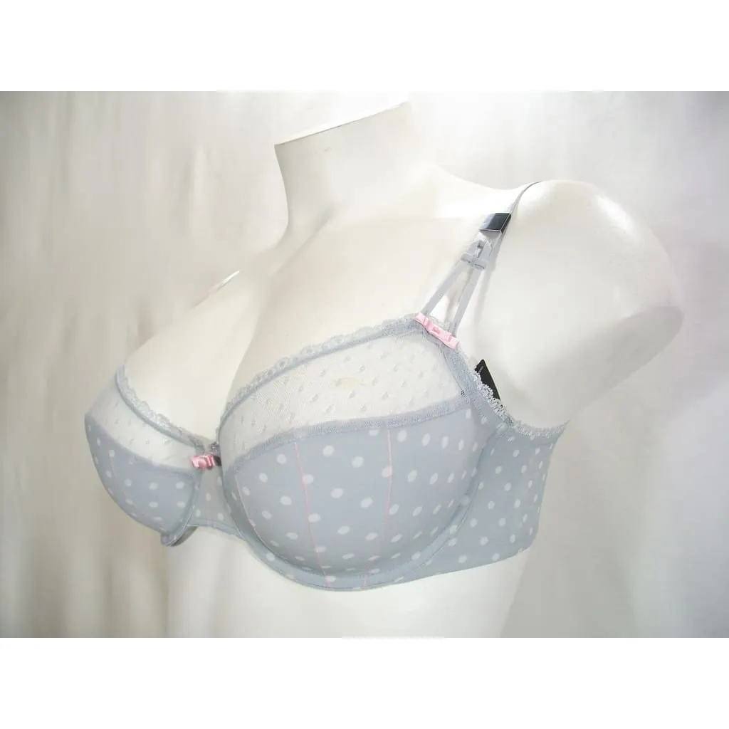 Felina 110789 Marielle Semi Sheer Lace Full Busted Underwire Bra 34DDD Gray Dot