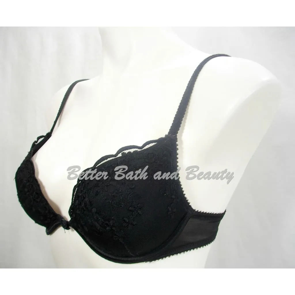 Felina 15344 Embroidered Lace Covered Push Up Underwire Bra 32C Black