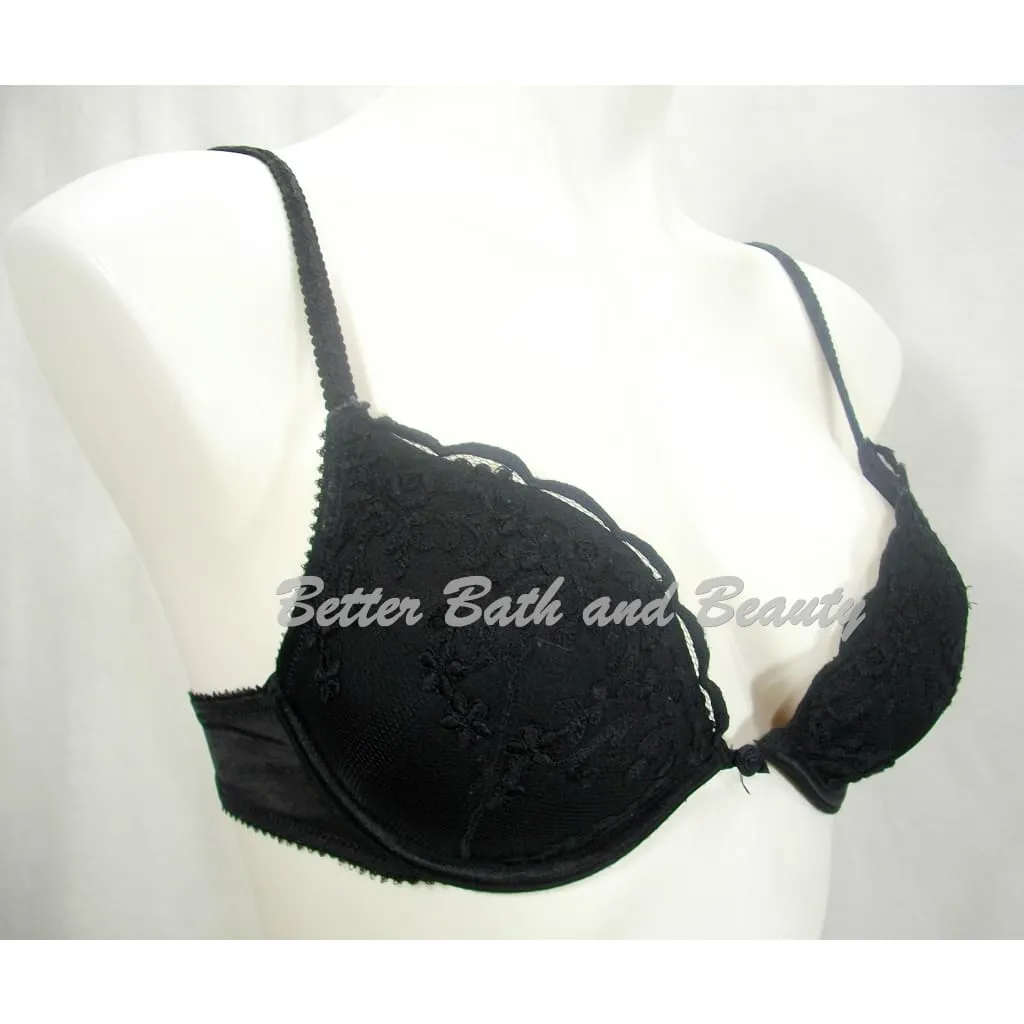 Felina 15344 Embroidered Lace Covered Push Up Underwire Bra 32C Black