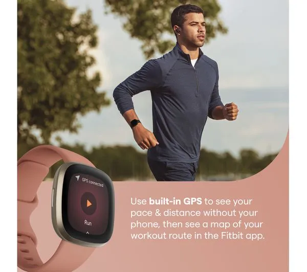 FITBIT Versa 3 Smart Watch - Pink Clay & Soft Gold - Good