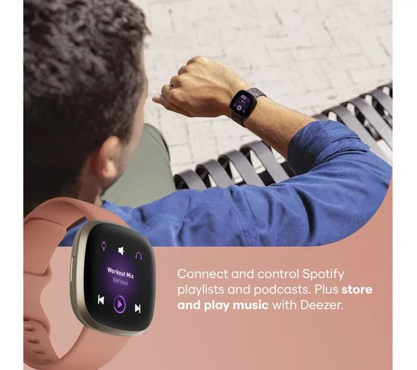 FITBIT Versa 3 Smart Watch - Pink Clay & Soft Gold - Good