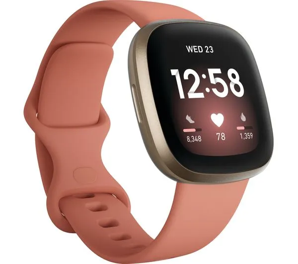 FITBIT Versa 3 Smart Watch - Pink Clay & Soft Gold - Good