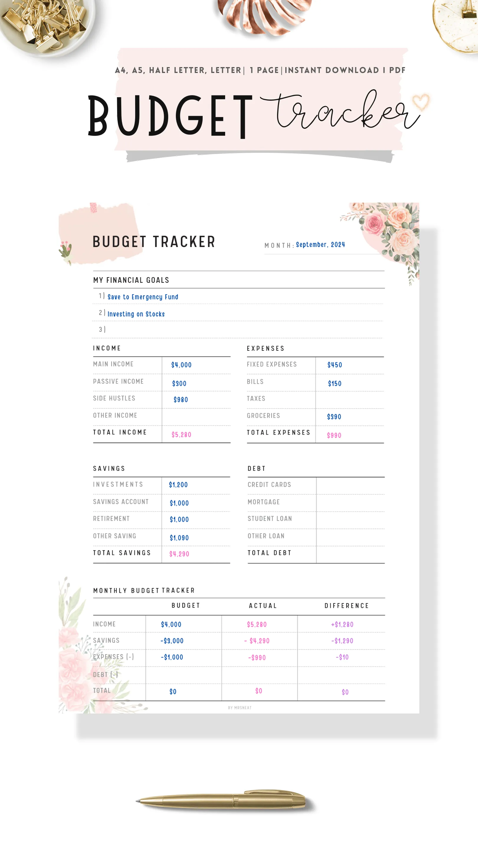 Floral Budget Tracker - M059