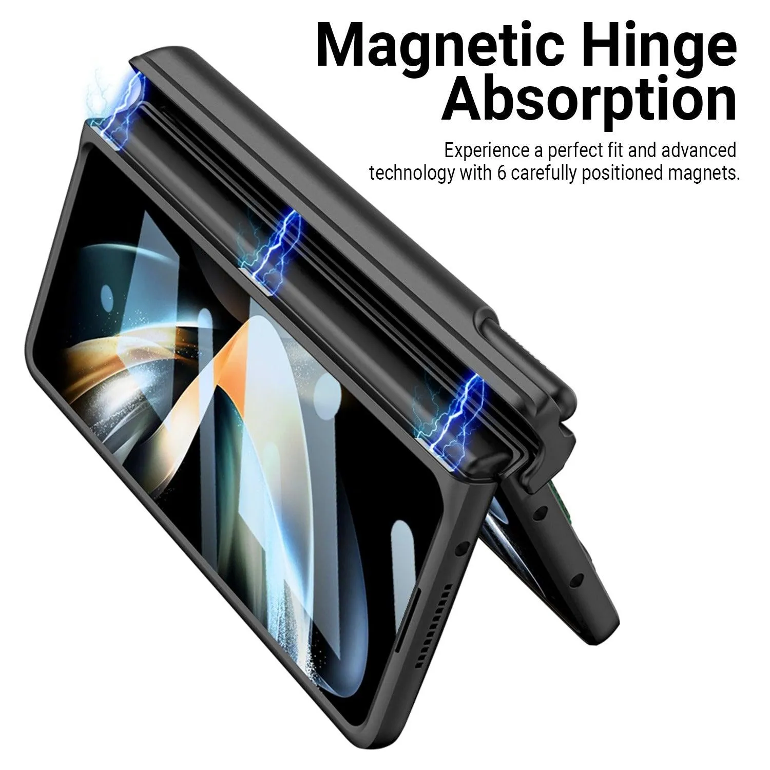 Fumi Protective Case With Magnetic Pen Hinge And Screen Protector for Galaxy Z Fold 4