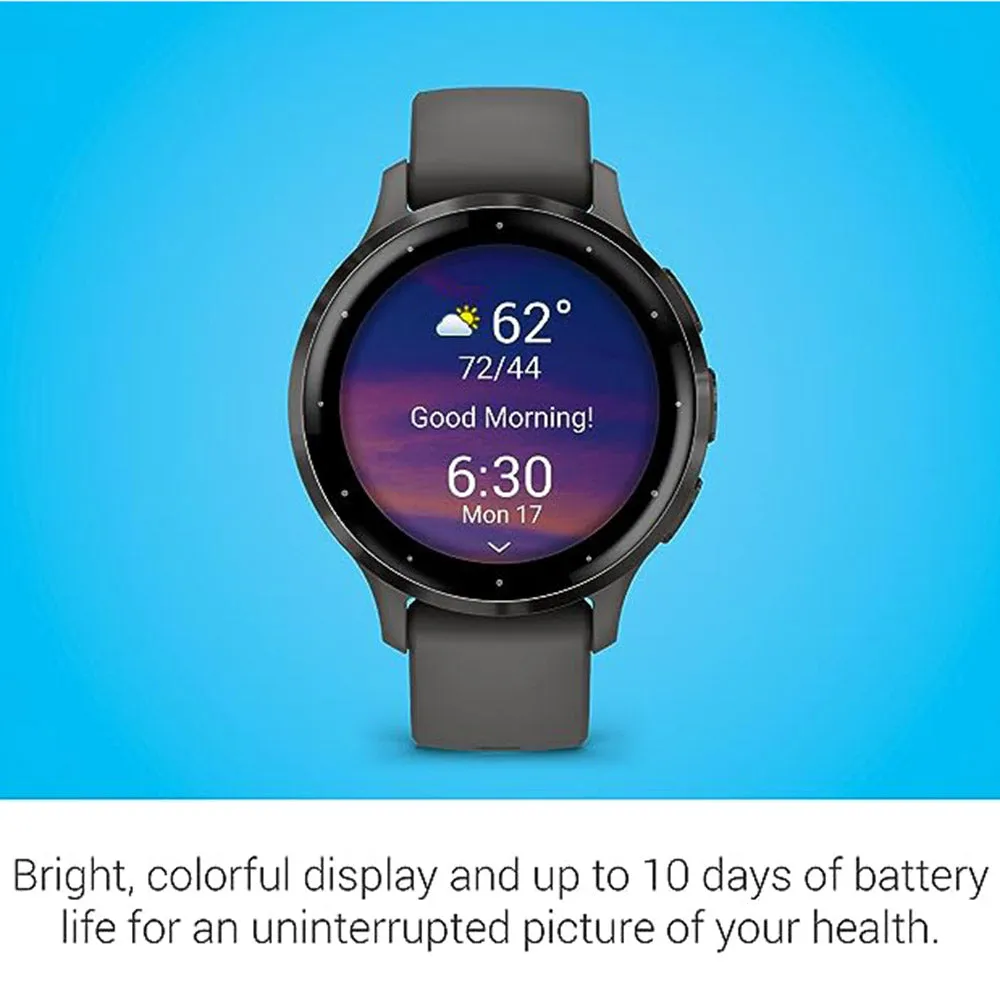 Garmin Venu 3S AMOLED Display Pebble Gray Silicone Band Advanced Health and Fitness Features Up to 10 Days of Battery GPS Smartwatch - 010-02785-00