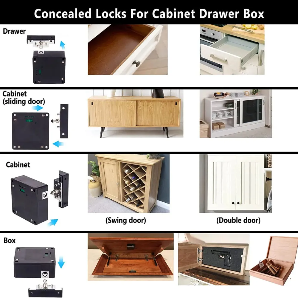 Hidden Secret Lock Wooden Drawer, Cupboard or Wardrobe - App Control