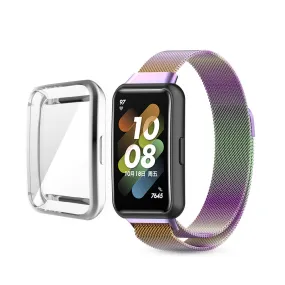 Huawei Watch Band 7 | Milanese Watch Band Strap  TPU Watch Case | Multicolor