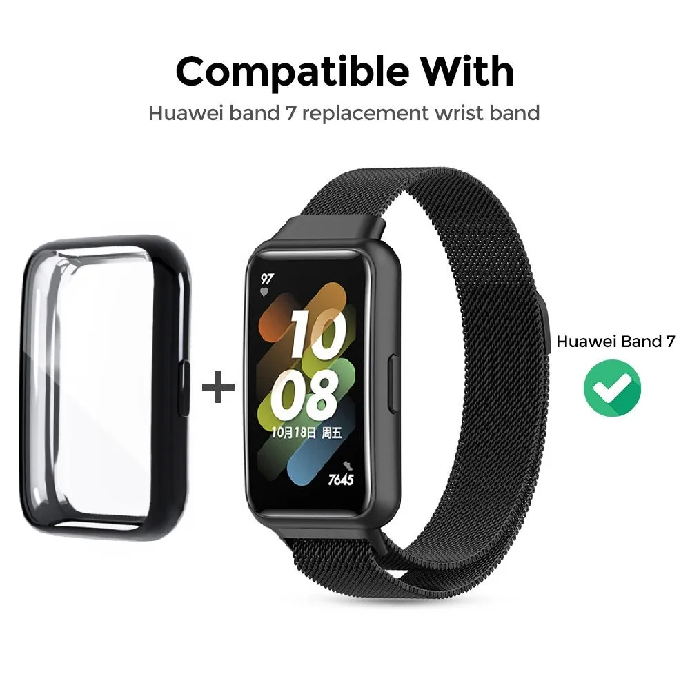 Huawei Watch Band 7 | Milanese Watch Band Strap  TPU Watch Case | Multicolor