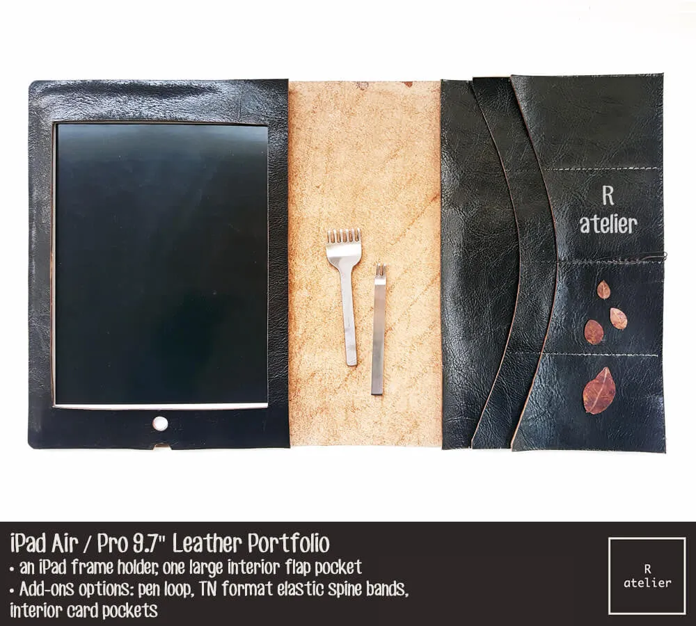 iPad Air / Pro B5 Size Leather Portfolio Cover | Diamine Sepia