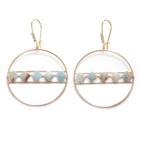 Jewelry Kit, The Saturn Gemstone Earring Kit - Lemurian Aquatine Calcite and Gold - Limited Edition