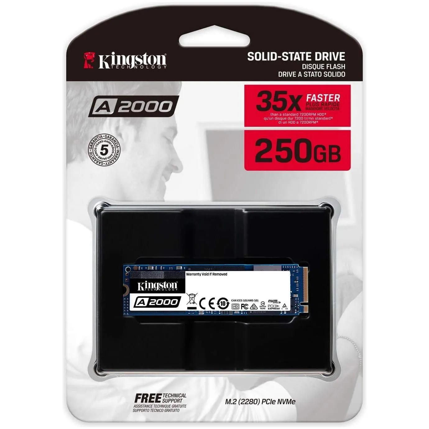 Kingston A2000 (SA2000M8/250G) SSD NVMe PCIe M.2 2280, 250 GB
