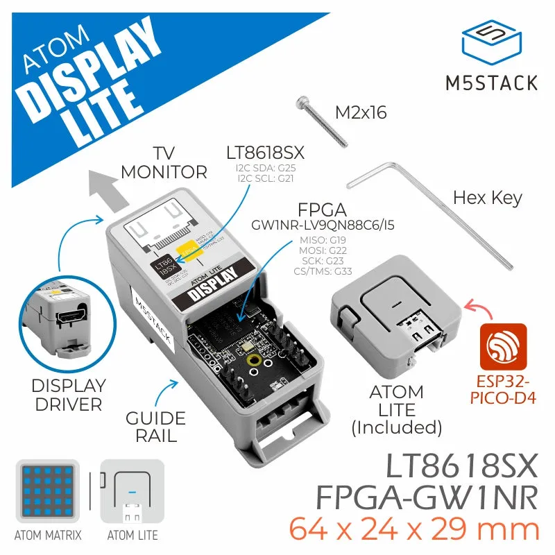 M5Stack Atom Lite - LCD Display Driver Kit