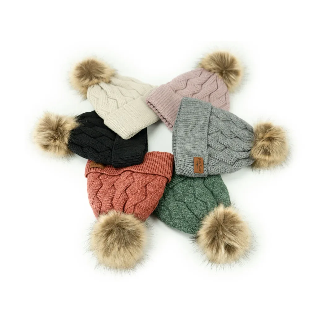 Mainstay Plush-Lined Pom Hat - Womens