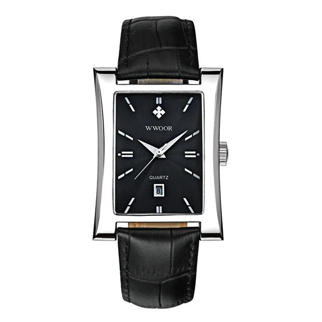 Men Watches New Fashion Casual Watches Genuine Leather Strap Date Hour Quartz Wrist Watch Men Dress Clock 50m Diver Sport Watch