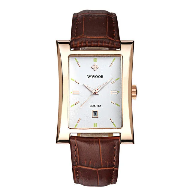 Men Watches New Fashion Casual Watches Genuine Leather Strap Date Hour Quartz Wrist Watch Men Dress Clock 50m Diver Sport Watch