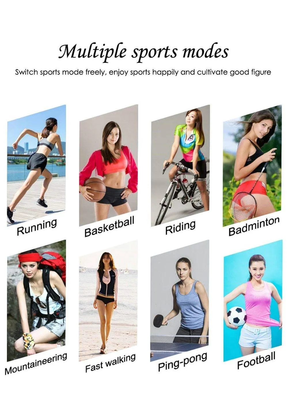 New Luxury Smart Fitness Bracelet Women Blood Pressure Heart Rate Monitoring Wristband Lady Watch