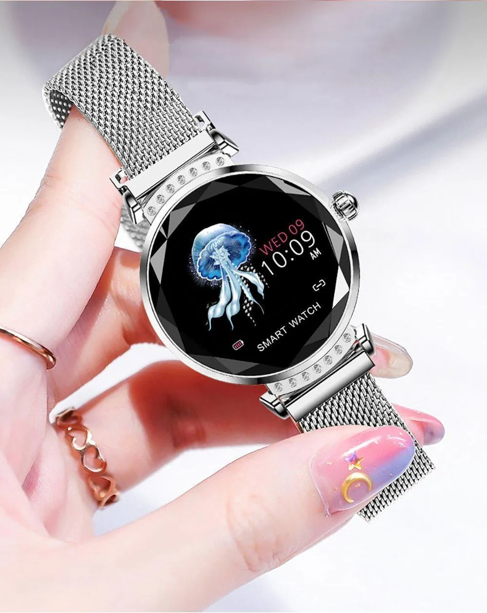 New Luxury Smart Fitness Bracelet Women Blood Pressure Heart Rate Monitoring Wristband Lady Watch