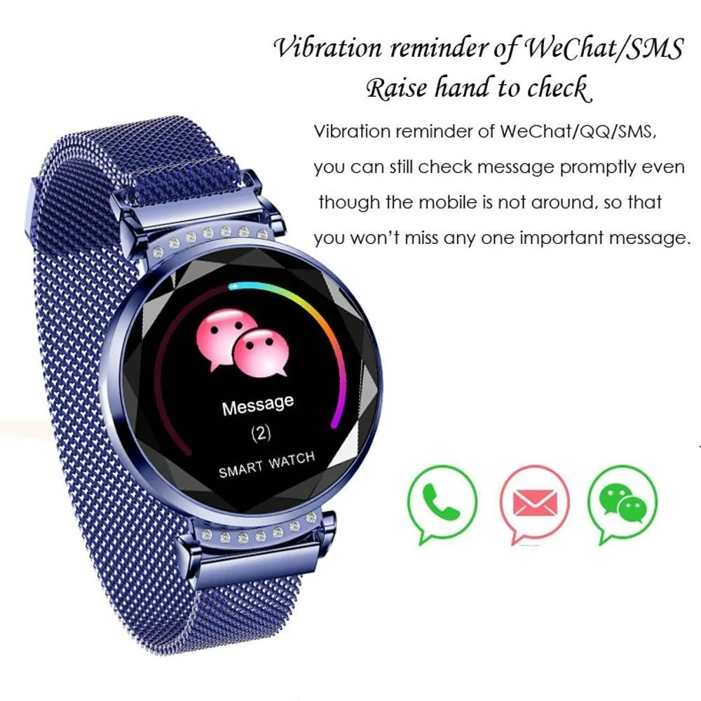 New Luxury Smart Fitness Bracelet Women Blood Pressure Heart Rate Monitoring Wristband Lady Watch
