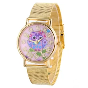 Perfect Gift   Women's Mesh Band Watch Chronograph Quartz-Watch Stainless Steel  Owl Levert Dropship  Sep12