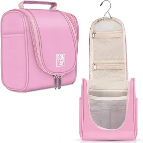 Premium Small Hanging Travel Toiletry Bag for Women and Men, Hygiene Bag, Bathroom and Shower Organizer Kit with Elastic Band Holders for Toiletries, Cosmetics, Makeup, Brushes