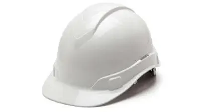 PYRAMEX - Ridgeline Cap Style Hard Hat 4 Point Standard Ratchet, White
