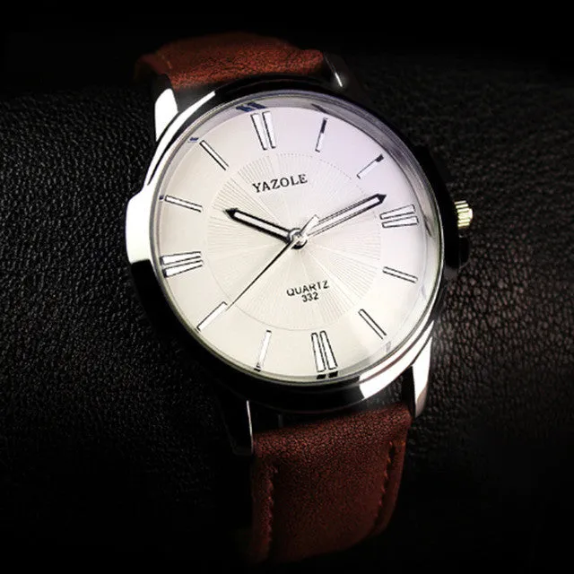 Quartz Watch Men Luxury Wristwatch Male Clock Wrist Watch Business Leather Large Dial Quartz-watch Relogio Masculino
