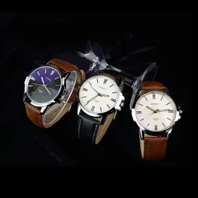 Quartz Watch Men Luxury Wristwatch Male Clock Wrist Watch Business Leather Large Dial Quartz-watch Relogio Masculino