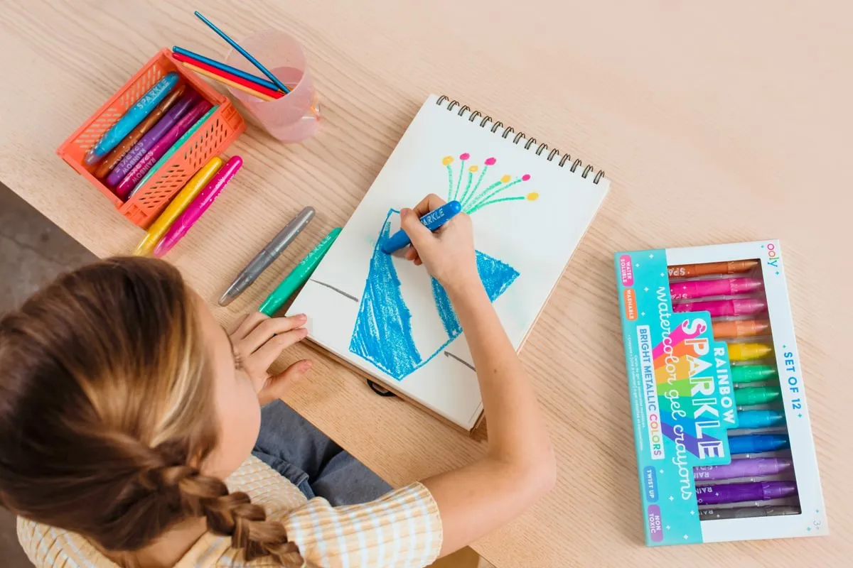 Rainbow Sparkle Metallic Watercolor Gel Crayons