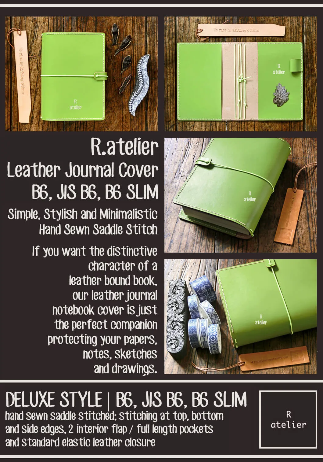R.atelier B6 / B6 Slim TN Leather Folio | Apple Green