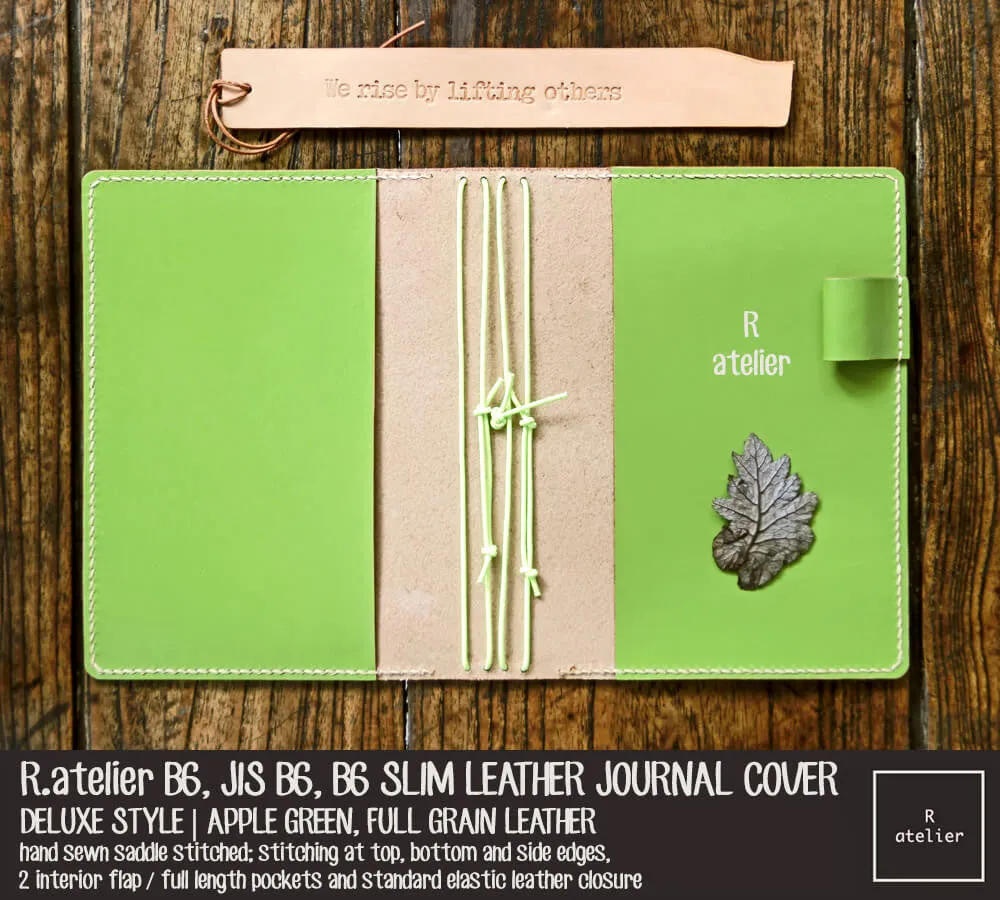 R.atelier B6 / B6 Slim TN Leather Folio | Apple Green