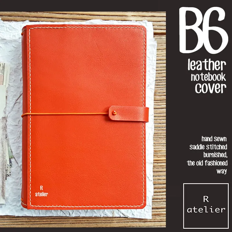 R.atelier B6 / B6 Slim TN Leather Notebook Folio Cover | Persimmon