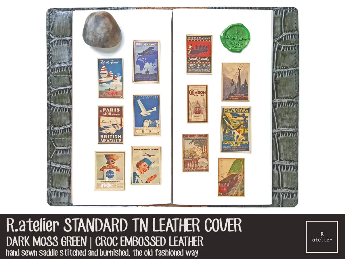 R.atelier Dark Moss Green Standard TN Leather Folio (Ready to Ship)