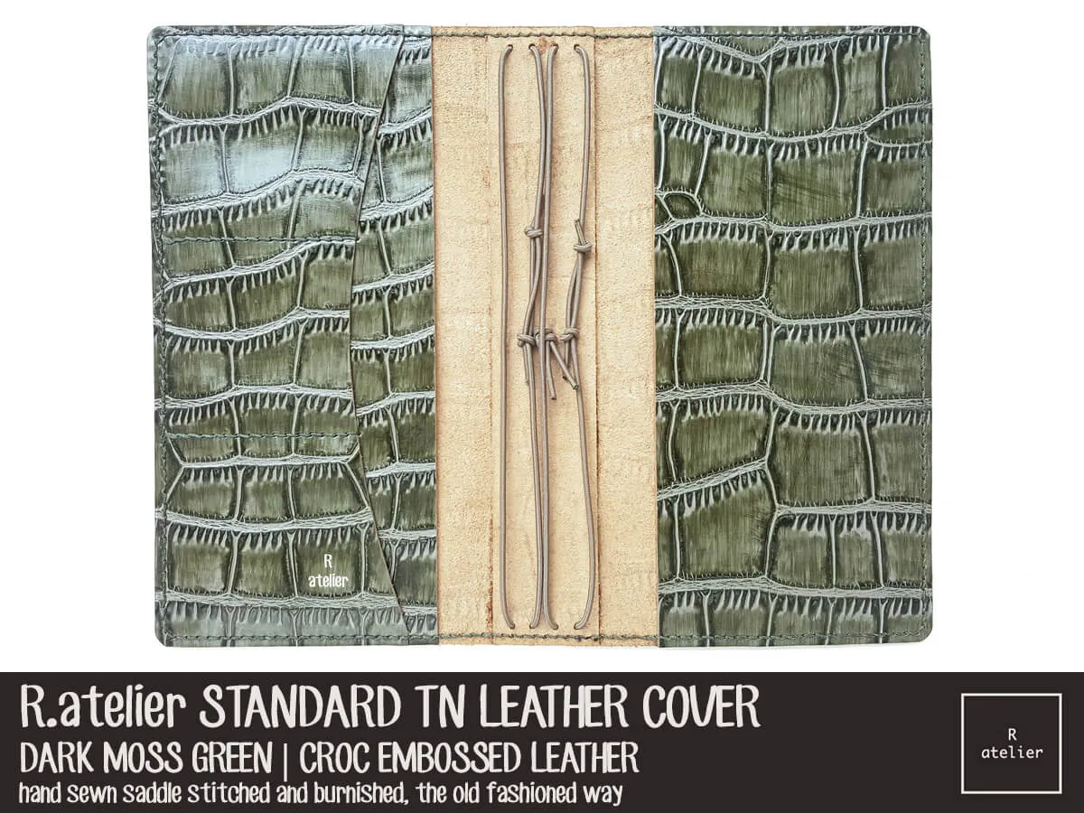 R.atelier Dark Moss Green Standard TN Leather Folio (Ready to Ship)