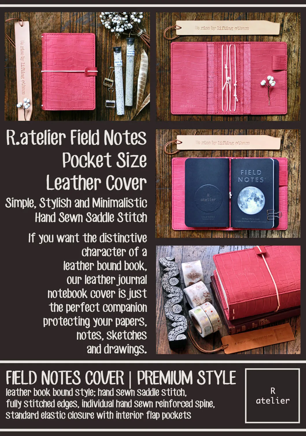 R.atelier Pocket TN Leather Folio | Strawberry