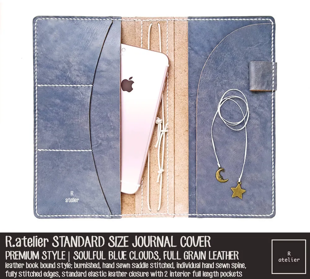R.atelier Standard TN Leather Folio | Soulful Blue Clouds (Premium)