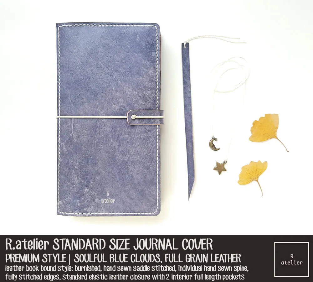 R.atelier Standard TN Leather Folio | Soulful Blue Clouds (Premium)