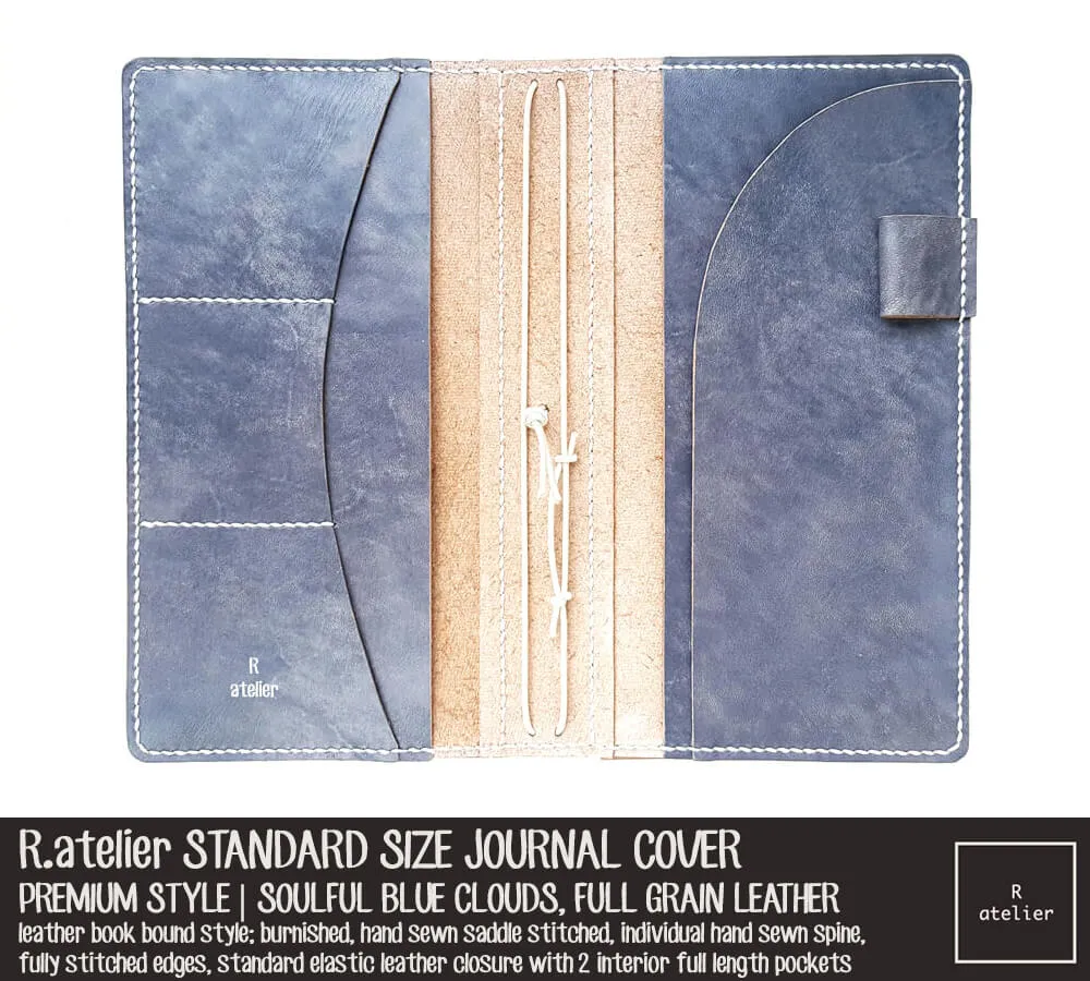 R.atelier Standard TN Leather Folio | Soulful Blue Clouds (Premium)