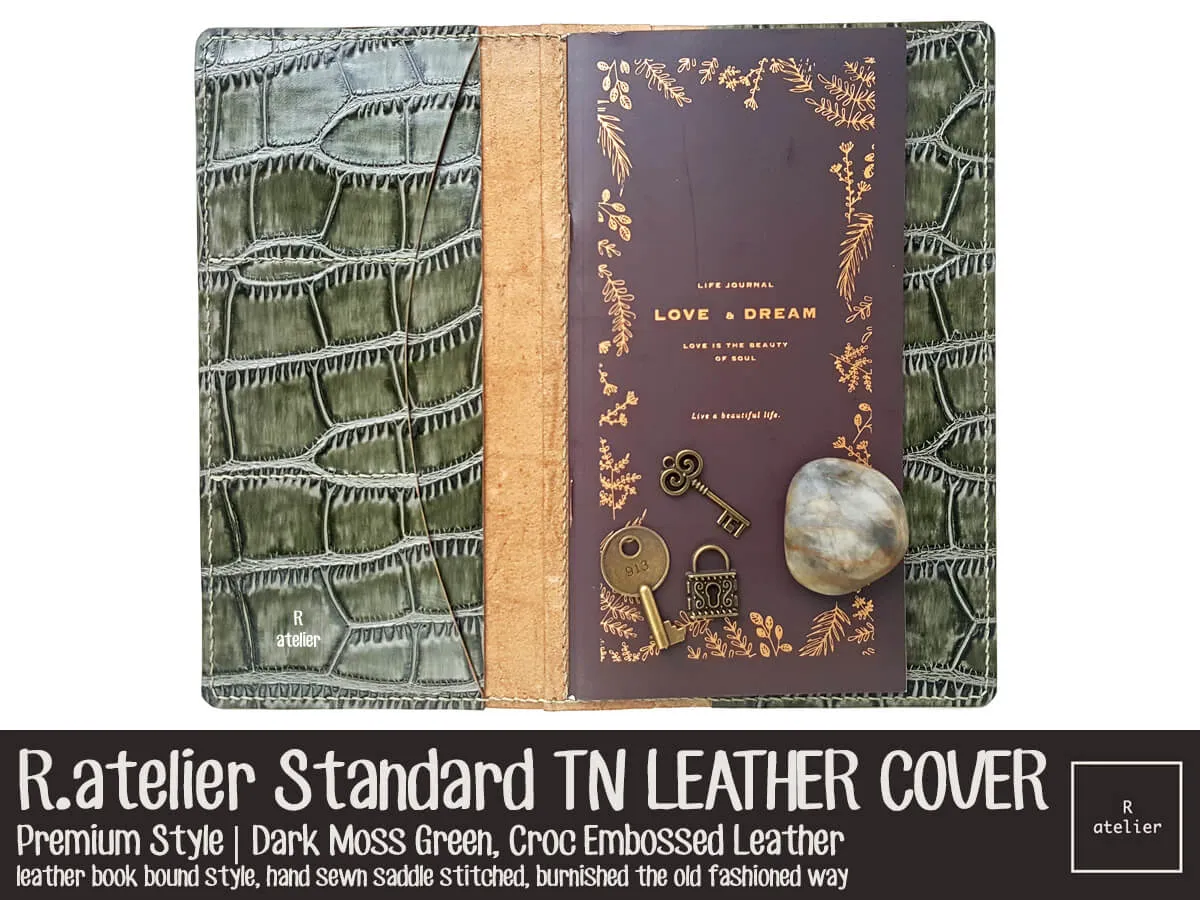 R.atelier Standard TN Leather Journal Cover | Dark Moss Green